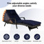 Fauteuils inclinables d'extérieur avec coussins -, pour patio et jardin, 2 chaises inclinables thermolaquées, base stable