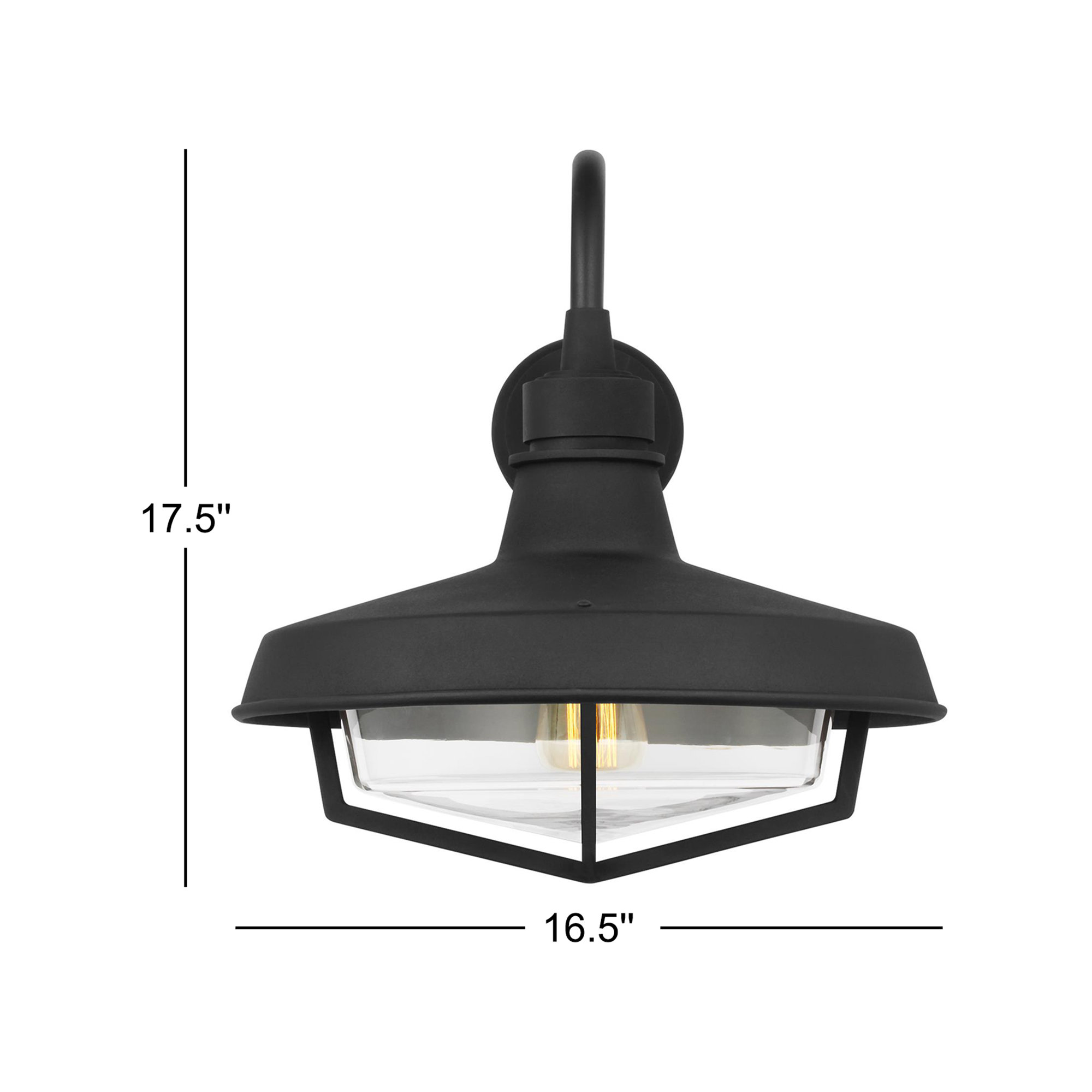Single Light Outdoor Wall Light, 17.5" H x 16.5" W x 19.25" D