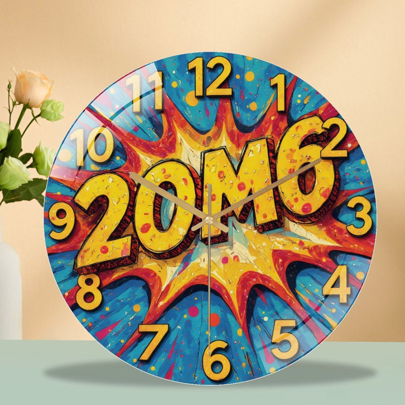 Horloge murale en verre 12 po