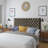 Tufted Upholstered Queen Size Bed Headboard In Modern Button Design, Adjustable Solid Wood Head Board, Solid Wood Head Board With Durable Metal Legs In Bedroom-2042851321
