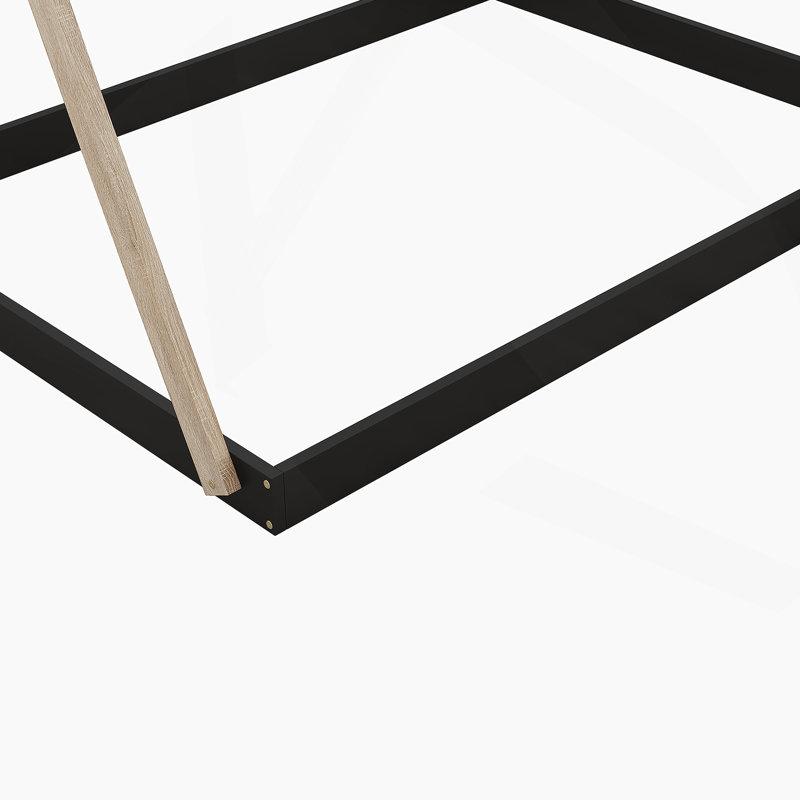 Lit sur pied avec structure triangulaire, Naturel, Double