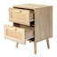 Table de chevet 2 tiroirs en brun