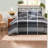 Premium 7-piece Twin Bedding Set With Cotton Sheets, Black Multi Design