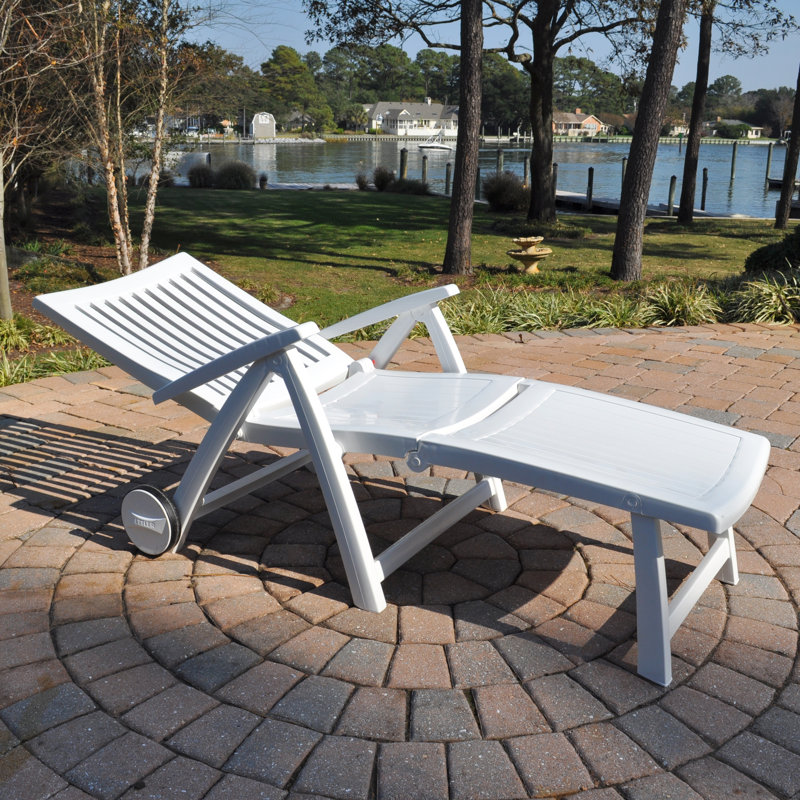 Roma Outdoor Multi-Position Lounger, White