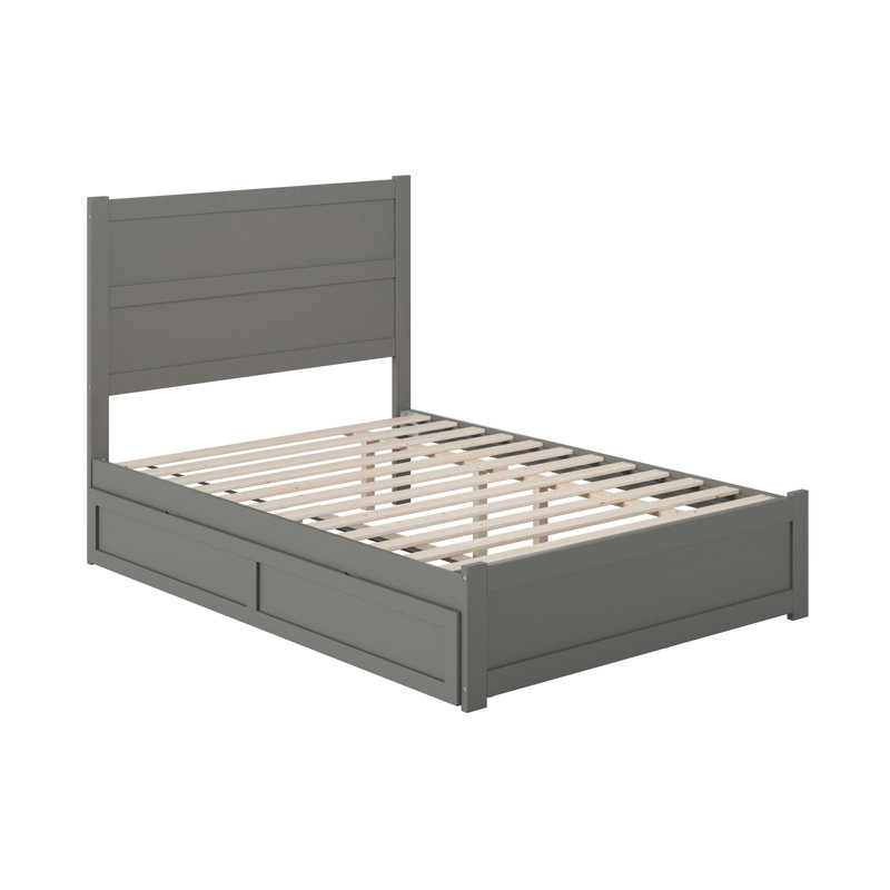 Ivor Solid Wood Trundle Bed, Gray, Full