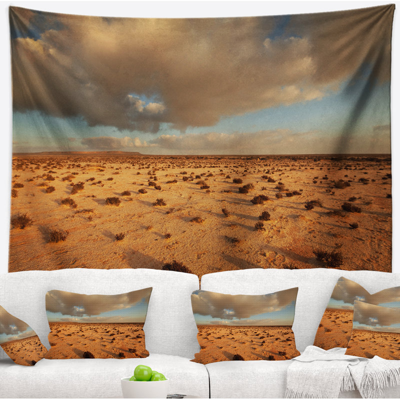 Désert sous le tapisserie de couleur sahara occidental, H 32 po x l 39 po