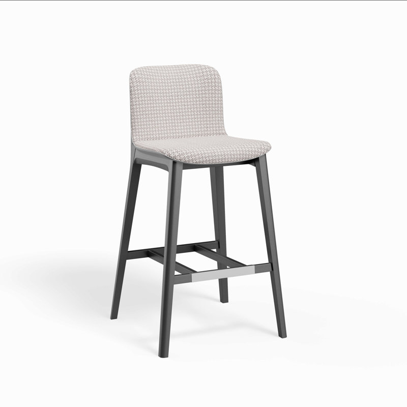 Anemis Barstool, Gray/Brown Pied de Poule