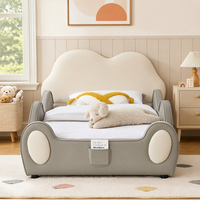 Bed with Guardrails, Storage Pocket