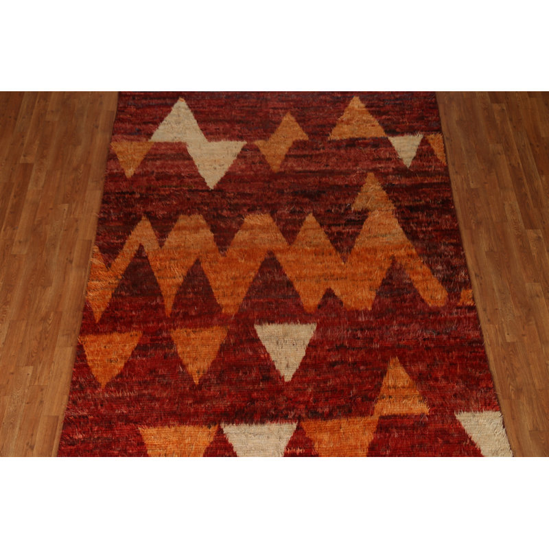 Tapis oriental géométrique marocain fait à la main 7 x 10