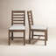 Ladder Back Side Chair in Gray/Beige