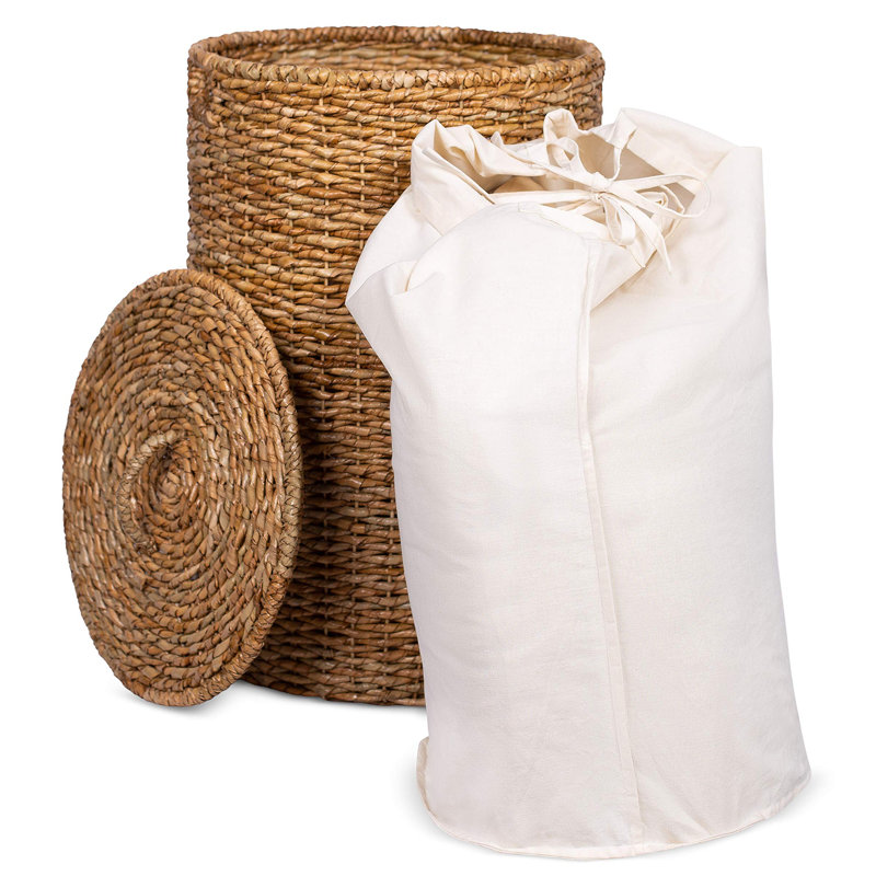 Panier à linge avec doublure, Naturel