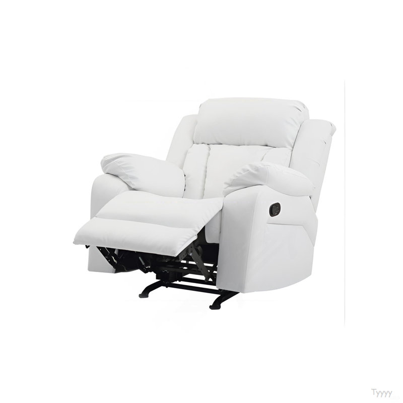 Élégant fauteuil inclinable blanc avec accoudoirs rembourrés, Blanc