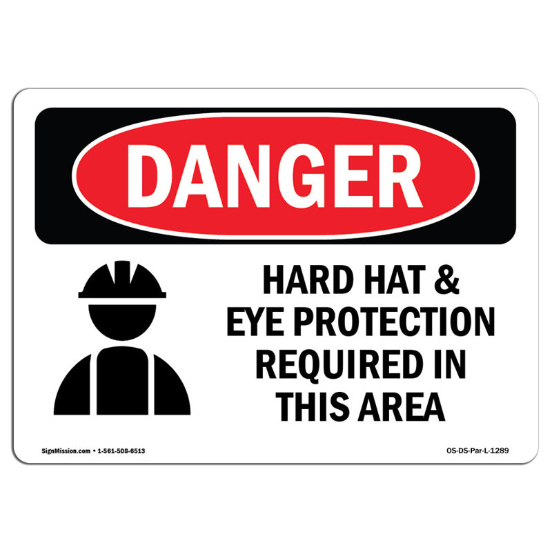 OSHA Danger Sign, 12" H x 18" W x 0.1" D
