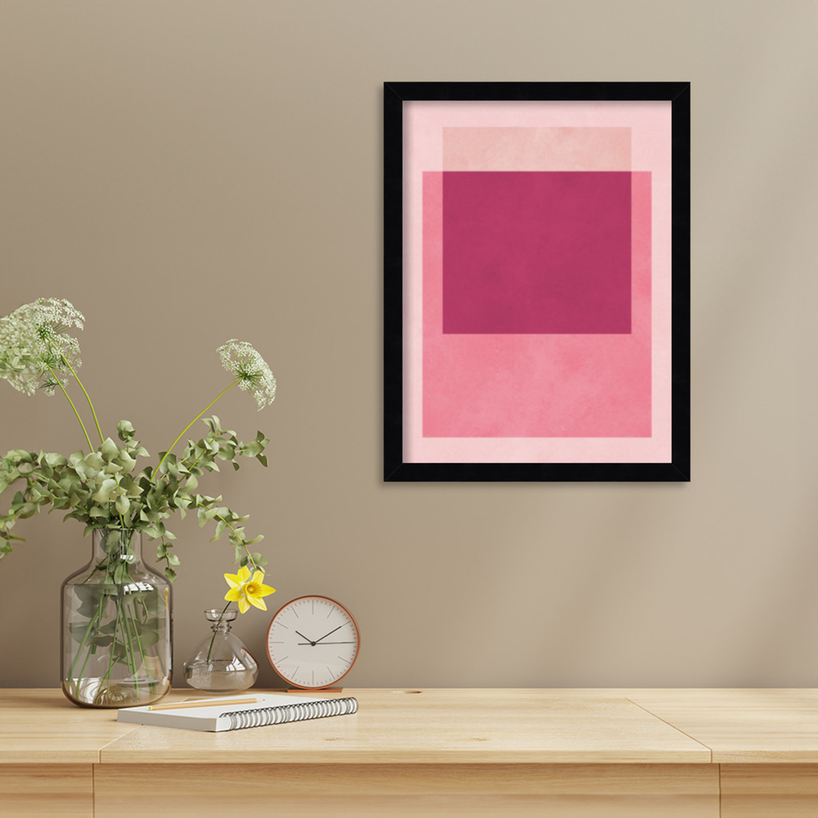 Overlapping Geometry 12 Print, Black, 17" H x 13" W