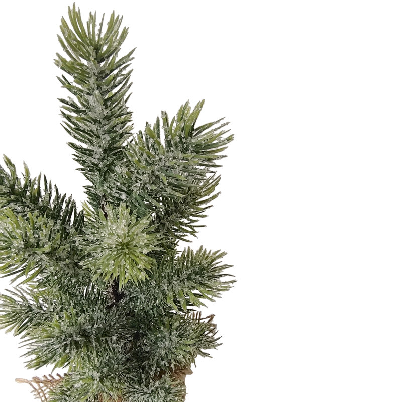 Frosted Pine In Burlap Base Christmas Tree 17.5" Unlit