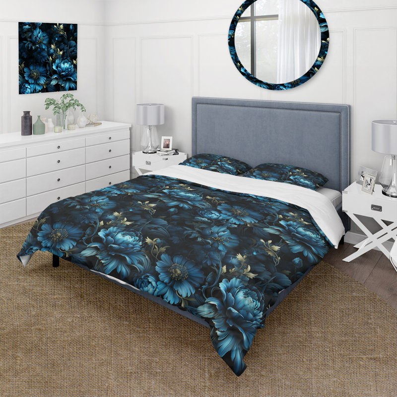 Ensemble de housse de couette floral en polyester microfibre Darkood Reflections Moody