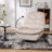 Ivory With Recliner Function, Reclining Lazy Chair, Mobile Phone Holder, Large And Comfortable Reading Chair, Swivel Gliding With Rocking Function Chair, Gold-Stamped Velvet-7479860