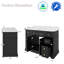 Meuble-lavabo simple Barnhart 48 po entièrement assemblé avec comptoir en pierre reconstituée, lavabo en céramique, peinture à la main, tiroirs à fermeture amortie sous le meuble et charnières de porte à fermeture amortie, dosseret inclus-107366405