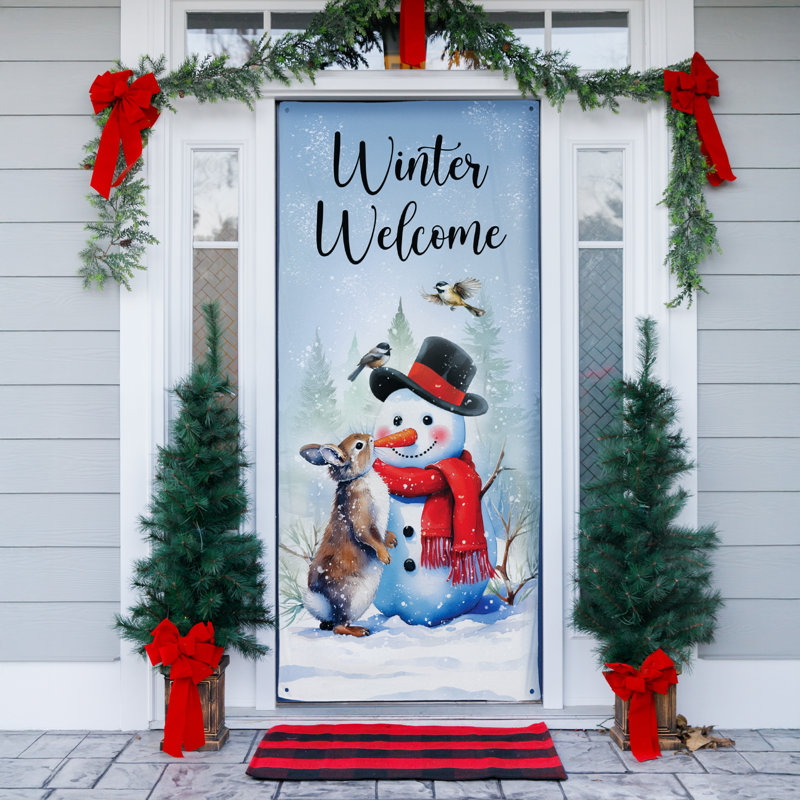 Housse de porte Bonhomme de neige et ses amis