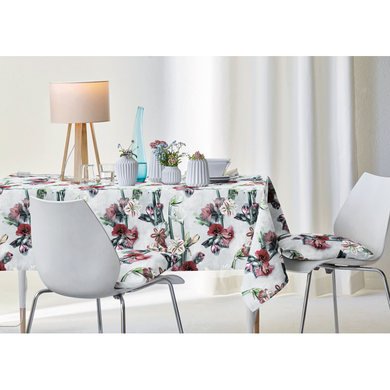 Floral Square Throw Cushion, 39cm H x 39cm W x 5cm D, Pink/Grey