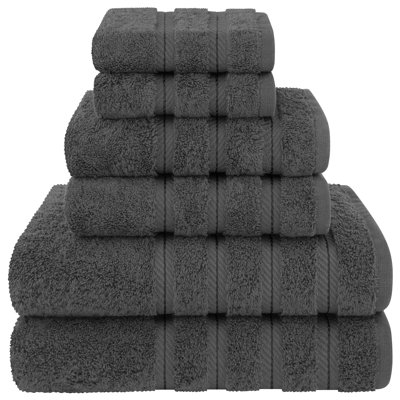 Ensemble de serviettes de bain 100% coton de qualité supérieure, collection 6 pièces Darcelle super douce et absorbante