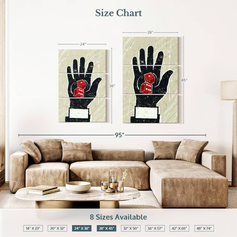 Senne Dice On Hand, 38'' H X 24'' W