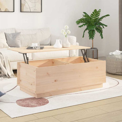 Coffee Table 35 Cm Solid Wood Pine