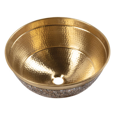 Shockley 16" Vessel Bathroom Sink in Brass