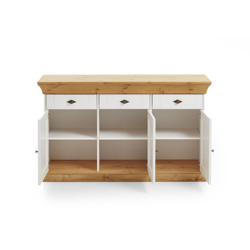 Kelly 143.2cm Sideboard, Stained and varnished white/Brown