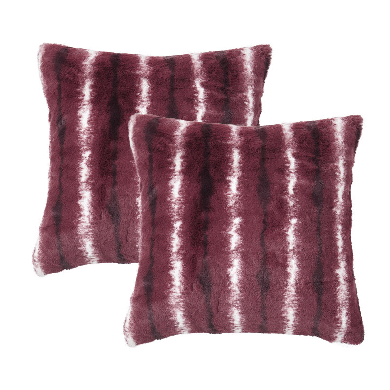 Amanda Faux Fur 20" Throw Pillow Cover, Persian Red