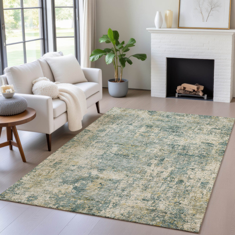 Tapis intérieur / extérieur Xhevrie lavable à la machine, Rectangle 2 pi 6 po x 3 pi 10 po