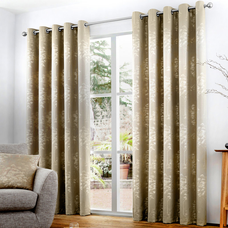 Elmwood Room Darkening Curtain Pair, Width 229 x Drop 229 cm, Stone