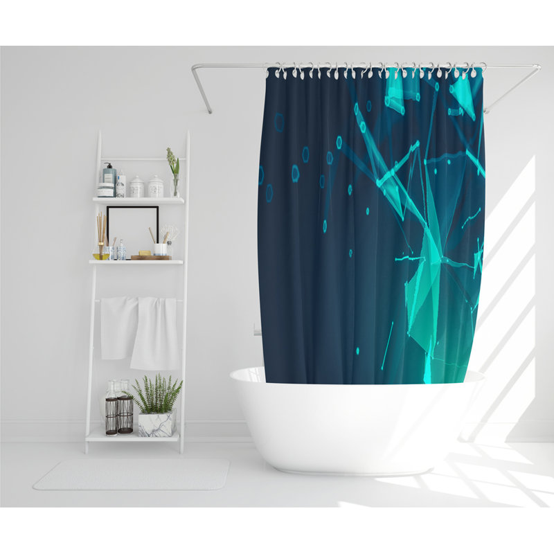 Polygonal Space Designer Shower Curtain