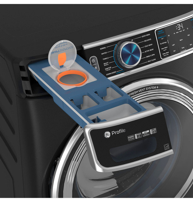 5.3 Cu. Ft. High Efficiency Smart Front Load Washer in Silver/Black