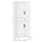 Garde-manger autoportant 67 po 67 po, armoire de rangement à 4 portes avec tiroir et tablettes réglables, blanc