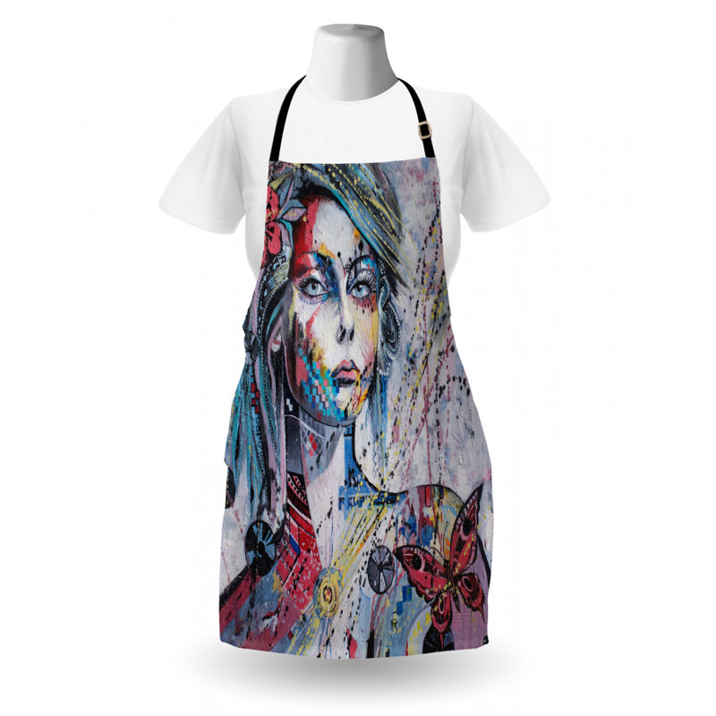 Tablier à motif portrait fantaisie