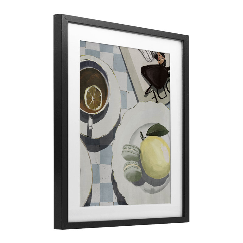 «Italian Morning Coffee Table», reproduction encadrée sous verre, par Anna Lischenko, H 21 po x l 17 po, Cadre noir minuit