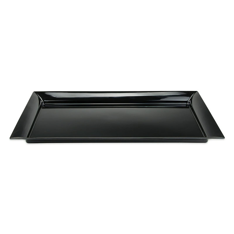 ML-242-BK - Plateau rectangulaire 28 po x 16 po, 2 po de profondeur, Noir, noir, noir, noir