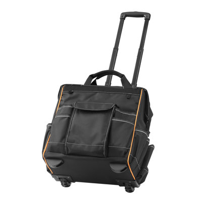 Heavy Duty Rolling Tool Bag with Wheels - 25 Pocket Portable Organizer for Professional Contractors & DIY Home Repair