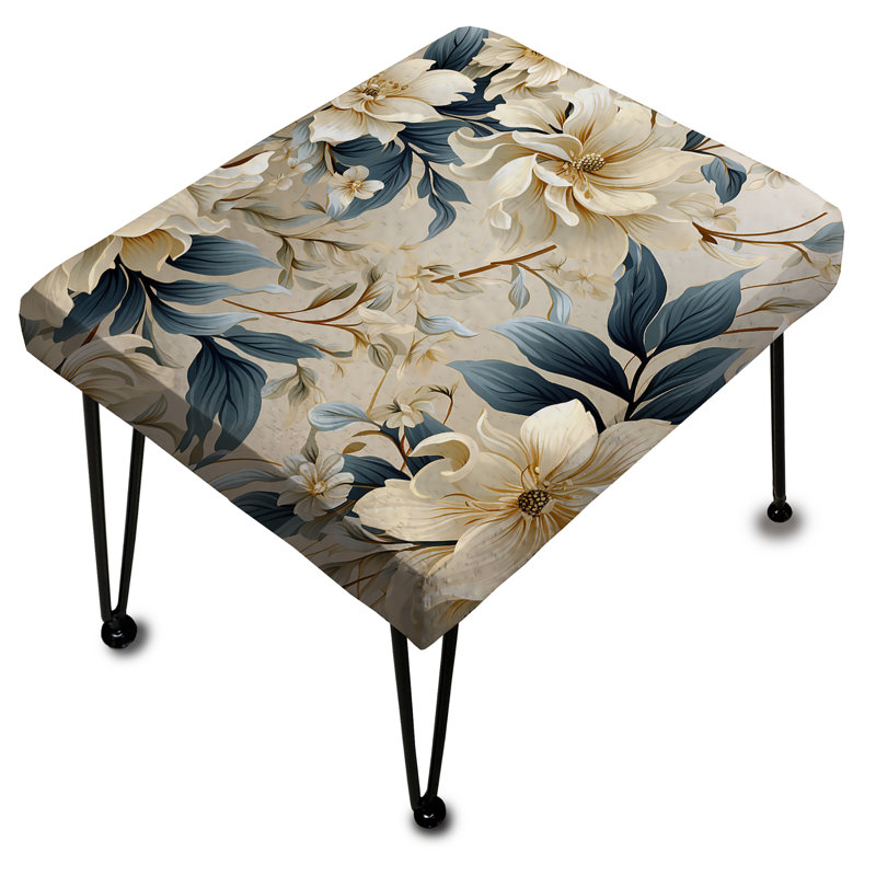 Contemporary Victorian Flourish Victorian - Floral Repose-pieds rectangulaire
