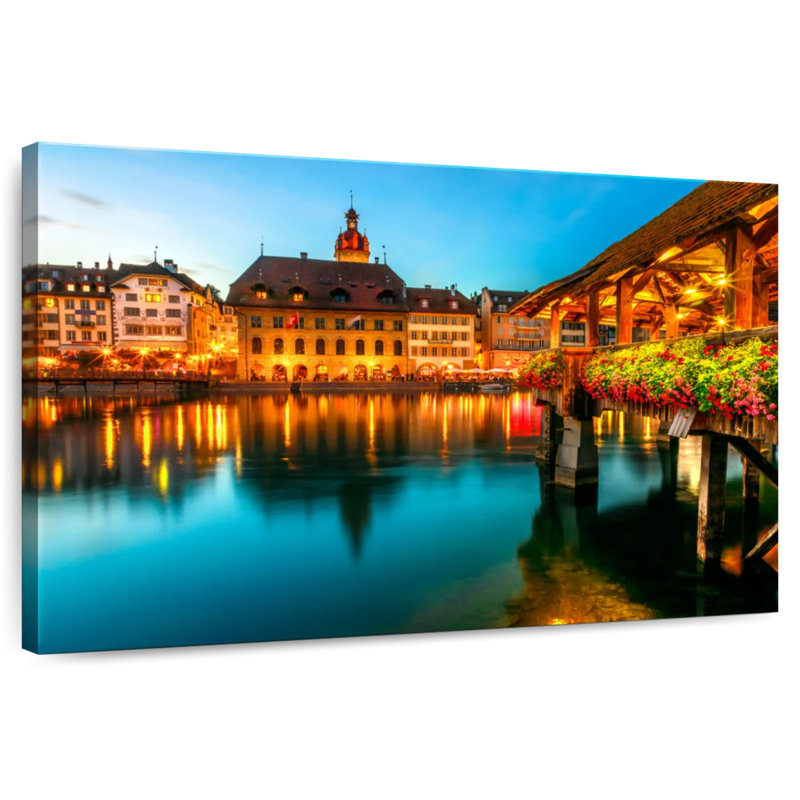 Rorry Lake Lucerne At Night, 8" H x 12" W