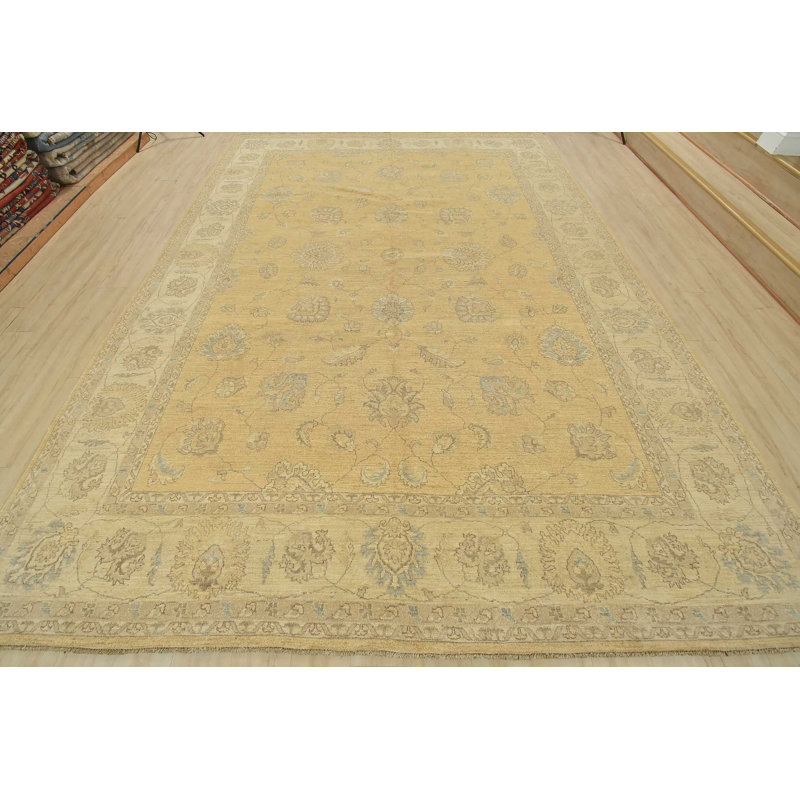 Glorice One-of-a-Kind 10'1'' X 14'3'' New Age Wool Area Rug Gold
