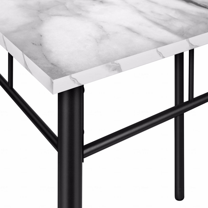 Ensemble de table de salle à manger, 5 pièces, petit, 40 po rectangulaire, Gris, Blanc