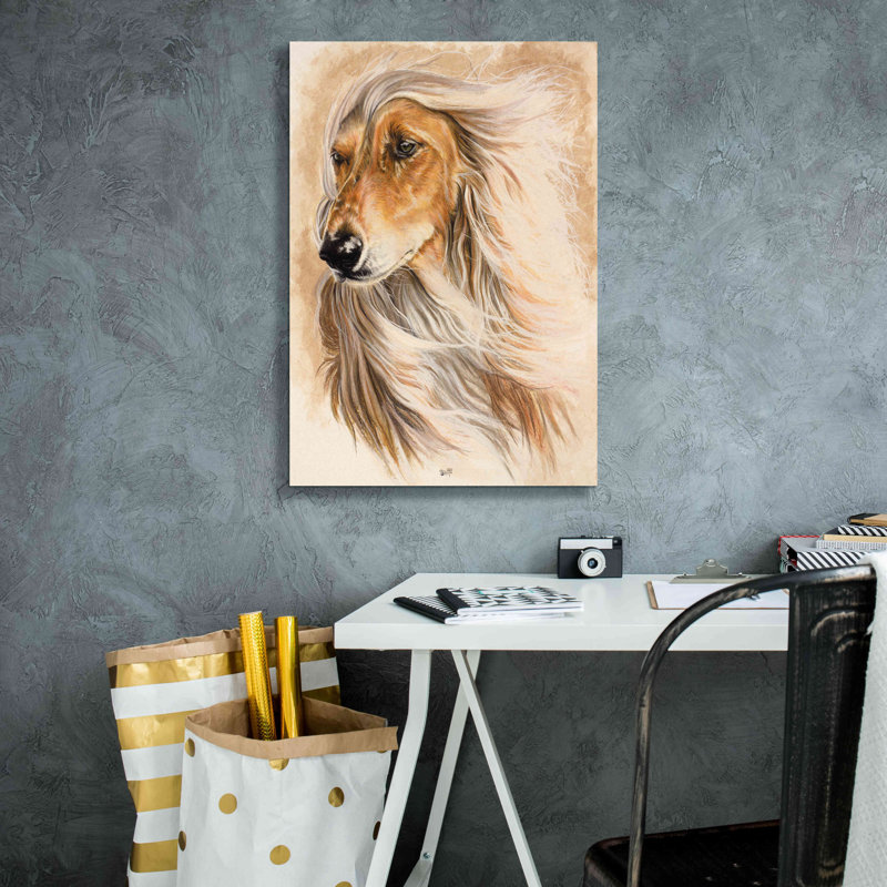 «Afgan Hound» par Barbara Keith - reproduction d'art sur toile tendue