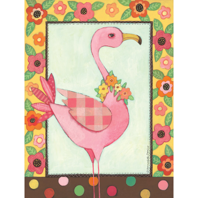 Joli flamant rose, H 12 po x l 8 po