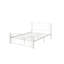 Queen Size White Bed Frame, Metal Construction, Unique Flower Decoration, Stable Structure, 8 - Inch Mattress Fit, 600 Lbs Weight Limit, Easy Assembly, Noise Frame With Colour, Style, Quiet Operation,-129628591