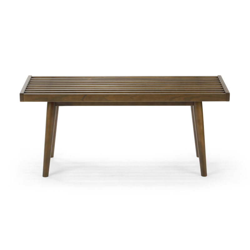 Levitus Wood Bench, Walnut, 17.5" H x 41.25" W x 16.5" D