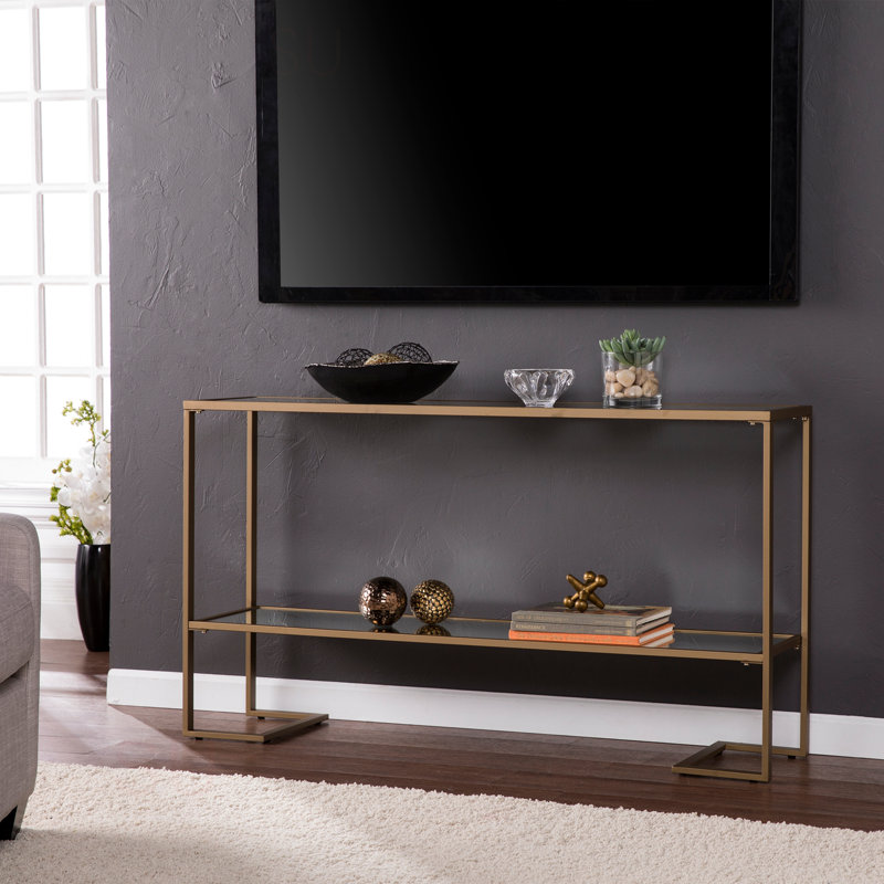 Console étroite, dorée avec miroir, Doré