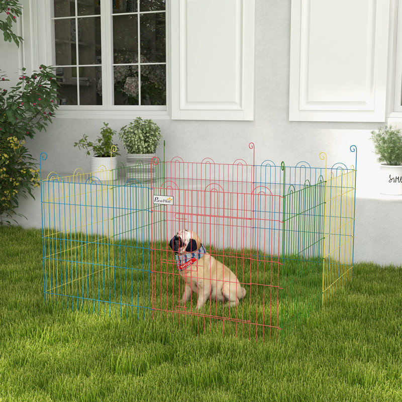 60cm H Panel Metal Pet Barrier With Door