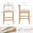 Albia Modern Farmhouse 26.8" H Linen Upholstered Counter Stool with Solid Wood Frame and Cylindrical Back-292655352